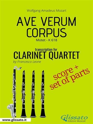 cover image of Ave Verum Corpus--Clarinet Quartet score & parts